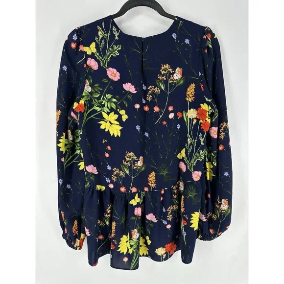 Pomander Place Floral Navy Blouse - Picture 6 of 7